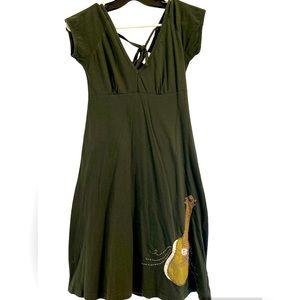 Super cute Synergy Guitar detail dress! Organic Cotton